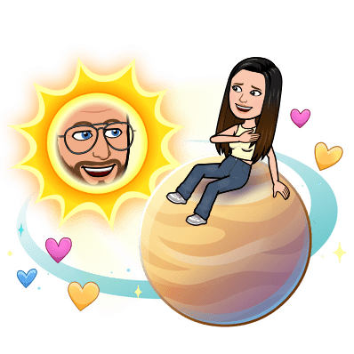 Venus planet with yellow, pink, and blue hearts representing Snapchat's second closest friend